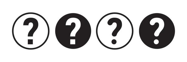 Question mark icon symbol, FAQ questions symbol on a white background. vector