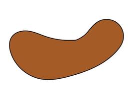 Abstract long blob shape hand drawn, Isolated on a white background. vector