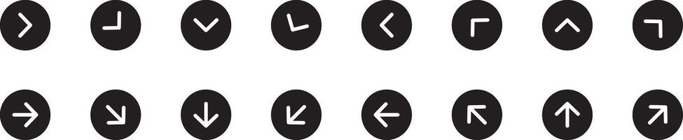 Arrow icon set, arrow simple black symbol sign for apps, UI, and website, Control button, Navigation arrow, vector