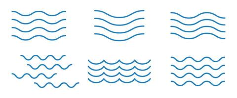 Blue wave line and wavy zigzag seamless pattern lines isolated on white background. Water Waves collection. Waves blue. Set of wavy horizontal lines. Wavy zigzag lines. Zig-zag elements, vector