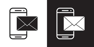 mobile mail letter icon set, Mobile phone message notification icon. vector