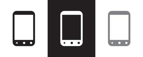 set of black Smartphone icons. smart phone flat icon for websites, White and black. illustration vector