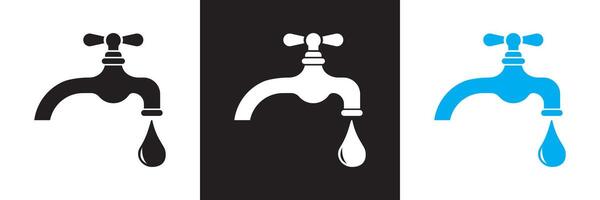set of Water tap icon isolated on white background. vector