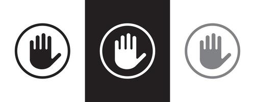 Hand icon isolated on white background. Hand gesture. hand stop, eps 10 vector