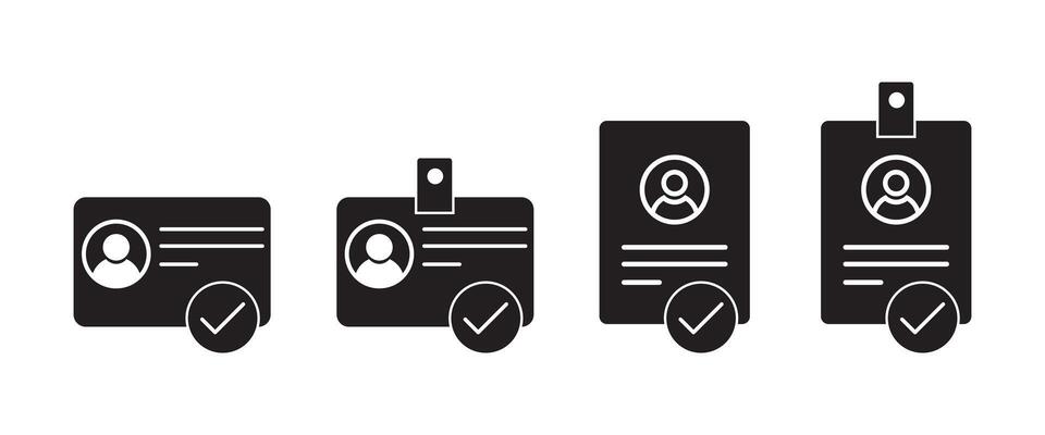 ID Card icon collection. Employee clerk card, driver license, Identification card, ID Card Icon of Diplomacy icon set.