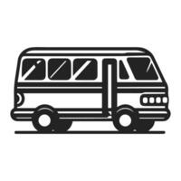Flat Design Silhouette of Minibus vector