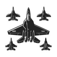 Simple Military Airplane Outline vector