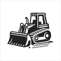 Simple Bulldozer Silhouette Design vector