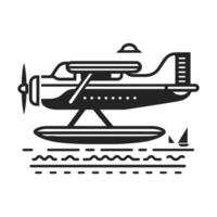 Float Plane Outline Illustration vector