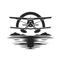 Float Plane Symbol in Flat Design vector