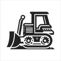 Black and White Bulldozer Graphic vector