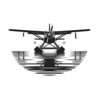 Float Plane Silhouette for Design vector