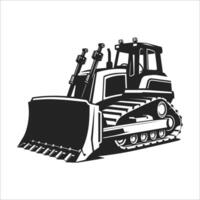 Bulldozer Icon in Flat Style vector