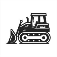Construction Bulldozer Silhouette vector