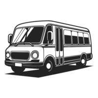 Clean Minibus Outline Graphic vector
