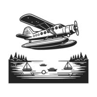 Simple Seaplane Shape vector