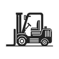 Stylish Forklift Emblem. Simple Flat Artwork vector