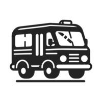 Minibus Pictogram in Simple Style vector