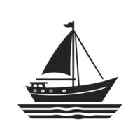 Monochrome Sailing Icon. Graphic vector