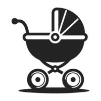 Minimalistic Flat Style Stroller Icon, Timeless Appeal vector