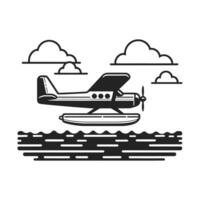 Flat Design Waterplane Icon vector