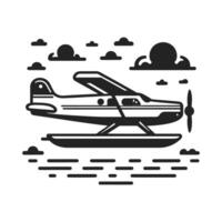 Seaplane Silhouette for Graphic Design vector