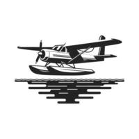 Black and White Floatplane Icon vector