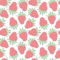 Strawberry cartoon seamless pattern isolated on white background. Strawberry geometric print for fabric, paper, design vector