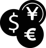 Exchange money dollar icon in flat. isolated on World currency icon Euro, USD dollar, bitcoin, yen, pound, cryptocurrency. Money symbol, coin or apps or web vector