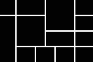 Mockup collage for photo or presentation compositions with template frame minimalist icon in flat. Mood Board grid for apps or web. Photo album page isolated on vector