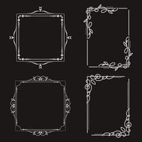 calligraphic border collection unique design vector