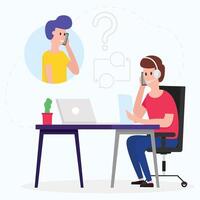 flat call center concept background vector