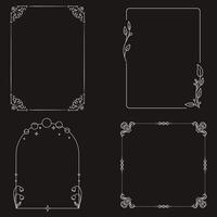 calligraphic border collection unique design vector