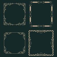 calligraphic border collection unique design vector