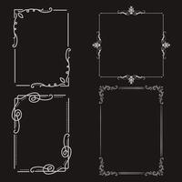 calligraphic border collection unique design vector