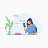 people using online apps in device vector