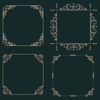 calligraphic border collection unique design vector