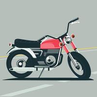 flat design vintage motorcycle illustration vector