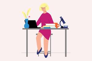 tutoring flat compositions people desks computers education process vector