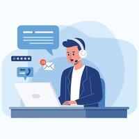flat design illustration customer support vector