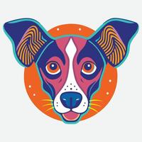 A colorful dog head vector