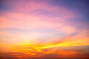 Beautiful , luxury soft gradient orange gold clouds and sunlight on the blue sky perfect for the background, take in everning,Twilight, Large size, high definition landscape photo