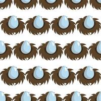 Bird's nest with eggs. illustration. Simple seamless pattern. vector
