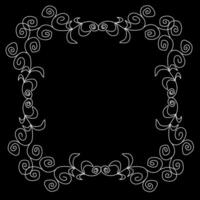 Original white frame in doodle style on a black background vector