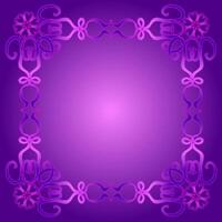 Beautiful curly rectangular frame on a blue background vector