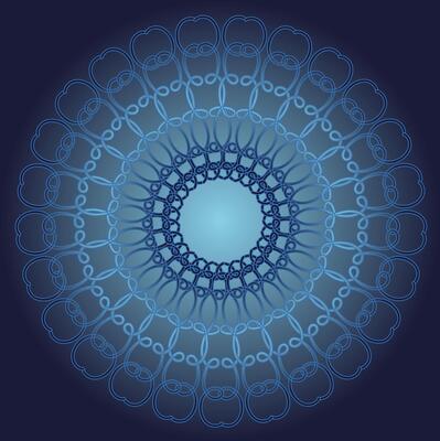 Blue background with round abstract pattern
