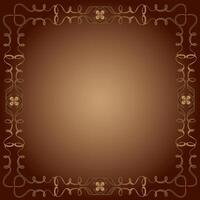 Beautiful patterned quadrangular frame on a brown background vector