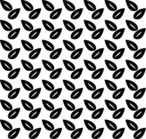 Black seamless pattern in doodle style with leaves on a white background vector