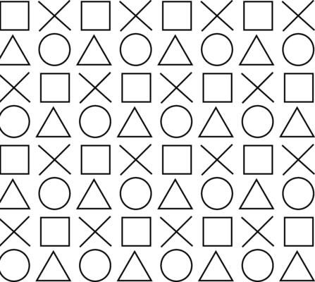 Texture in the form of a black pattern of geometric shapes on a white background