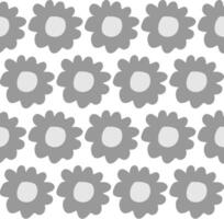 Seamless floral pattern in gray on a white background vector